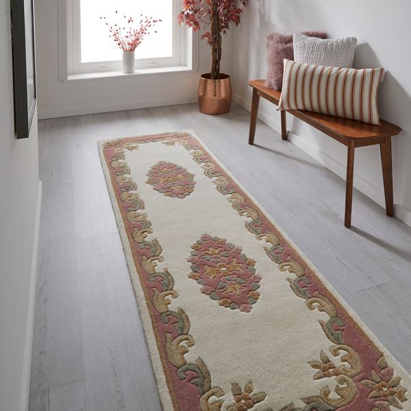 Royal Aubusson Runner - Rose Cream